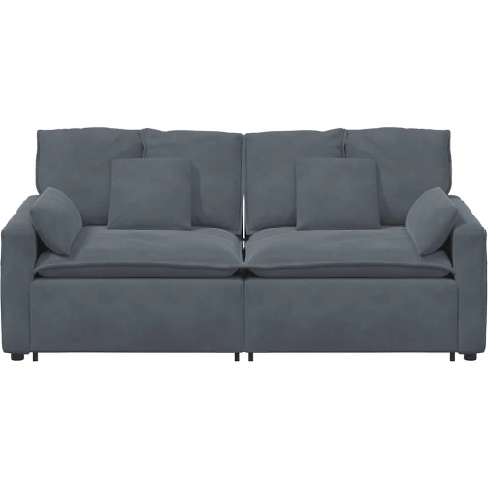 vidaXL Modulaire bank met kussens donkergrijs grijs, foto 4