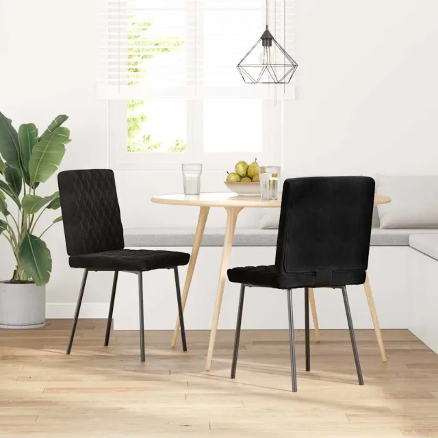 vidaXL Eetkamerstoelen 2 st fluweel zwart, foto 2