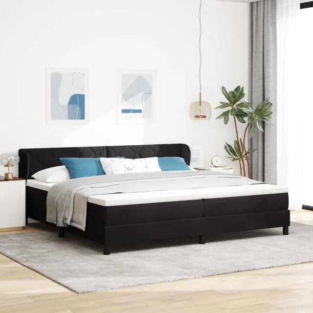 vidaXL Boxspringbed met hoofdeinde Zwart 200 x 200 cm Fluweel