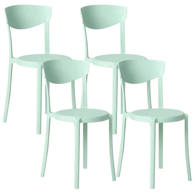 Beliani VIESTE - Tuinstoel set van 4 - Mintgroen - Synthetisch materiaal