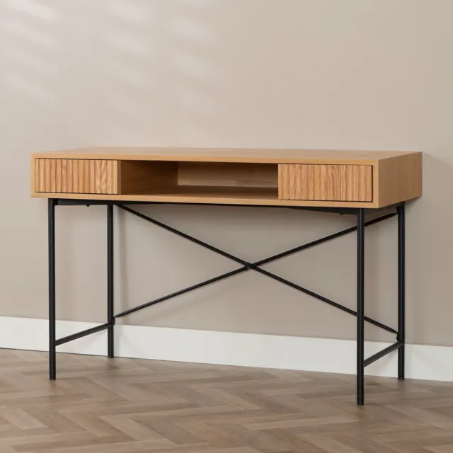 Bronx71 Bureau Maury blank eiken 120x55x77 cm Bruin