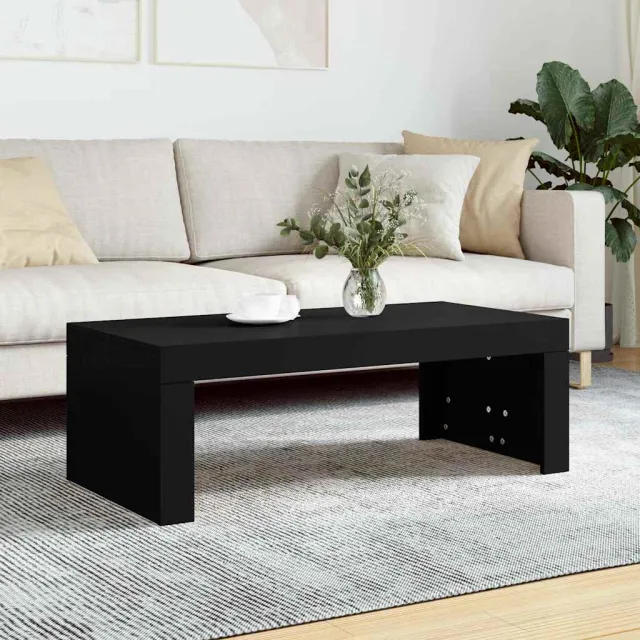 vidaXL Salontafel 102x50x36 cm bewerkt hout zwart, foto 2