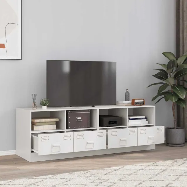 vidaXL Tv-meubelen 2 st 67x39x44 cm staal wit, foto 2