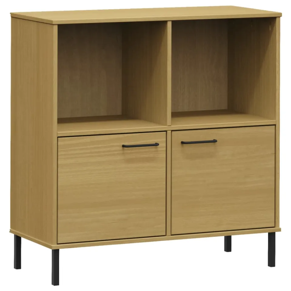 vidaXL Boekenkast met metalen poten OSLO 90x35x90,5 cm hout bruin, foto 3