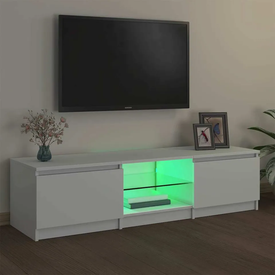 vidaXL Tv-meubel met LED-verlichting 140x40x36 cm wit, foto 2