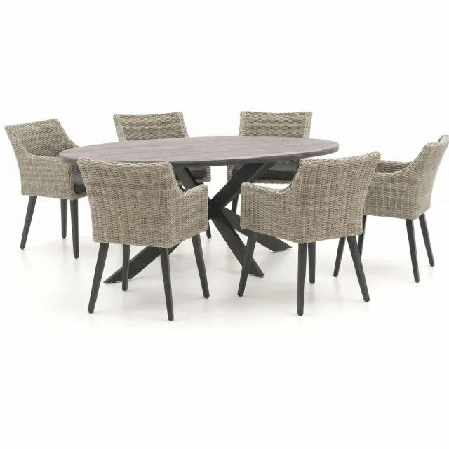 Manifesto Furniture Manifesto Matese/Fidenza ovaal 220cm dining tuinset 7-delig, foto 2