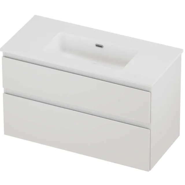 Proline Tribute Badmeubelset Porselein Elegant Zonder Kraangat 100x46x62 cm Mat White Glans Wit