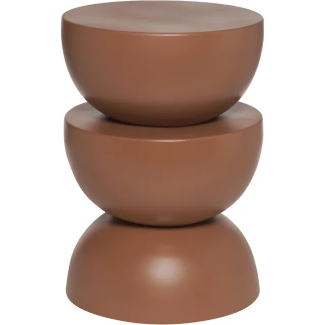 sweeek Bijzettafel, hoektafel, nachtkastje van metaal ø32 x 46,5cm - coumba Terracotta