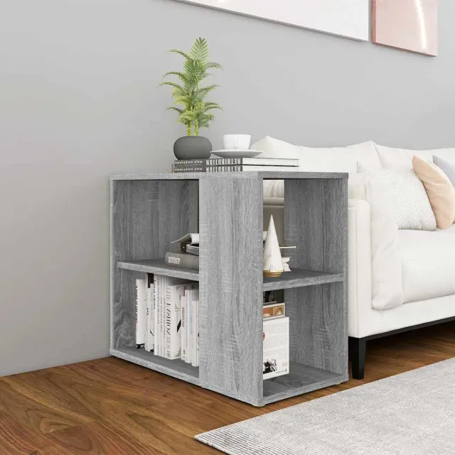 vidaXL Bijzetkast 60x30x50 cm bewerkt hout grijs sonoma eikenkleurig