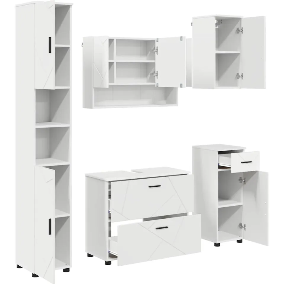vidaXL Badkamermeubelset 5 st Wit 35 x 30 x 192 cm, foto 3