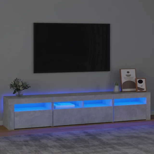 vidaXL Tv-meubel met LED-verlichting 210x35x40 cm betongrijs grijs, foto 2
