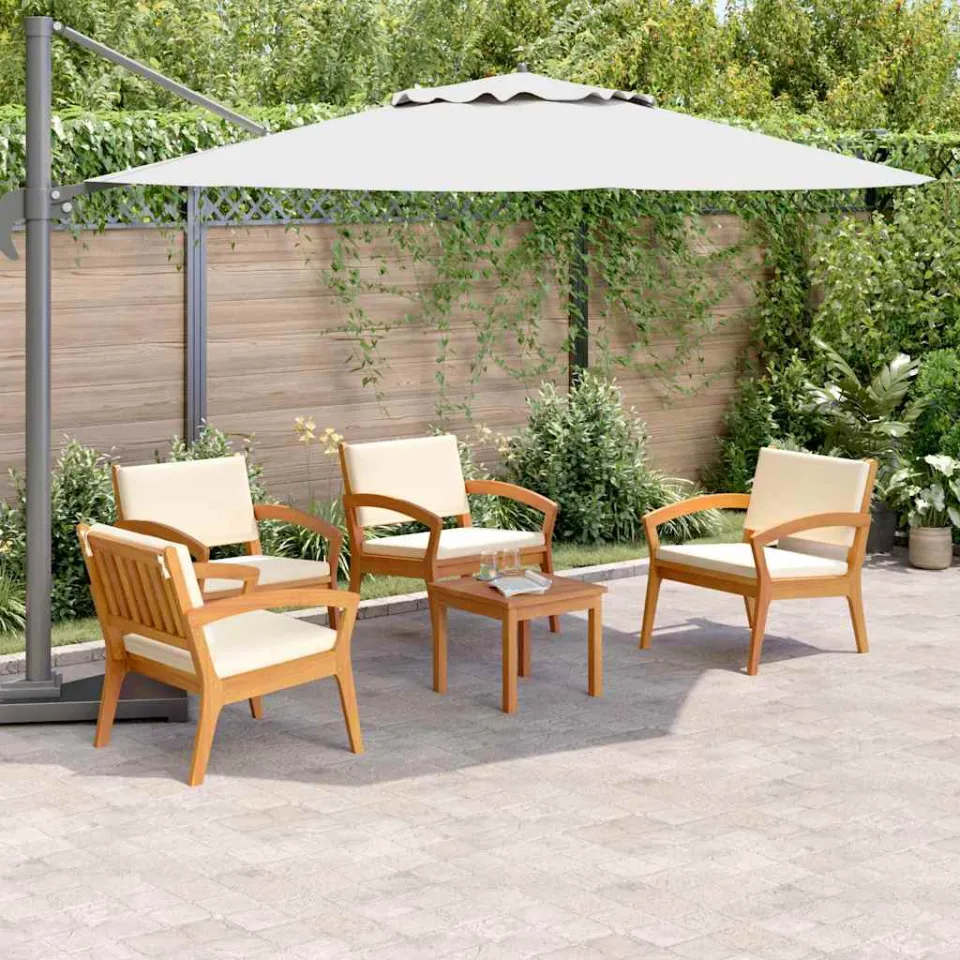 vidaXL Bistroset 5 st Bruin Polyester, foto 3