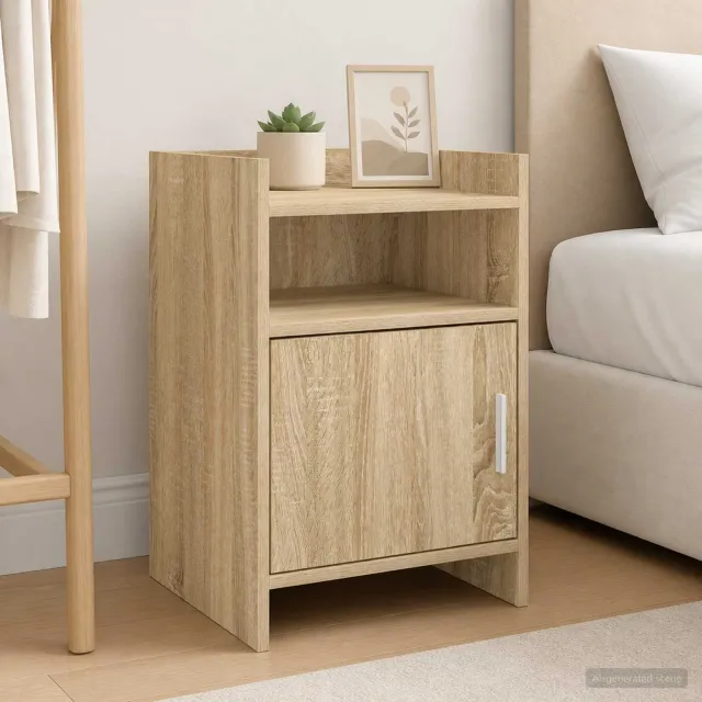 vidaXL Nachtkastjes Sonoma Eiken 40 x 36 x 60 cm Bewerkt hout, foto 2