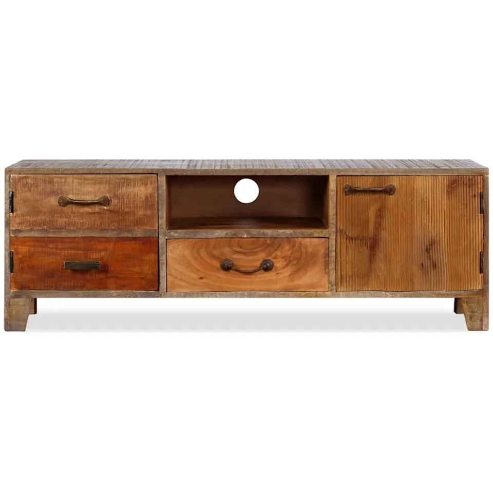 vidaXL Tv-meubel vintage 118x30x40 cm massief hout bruin, foto 2
