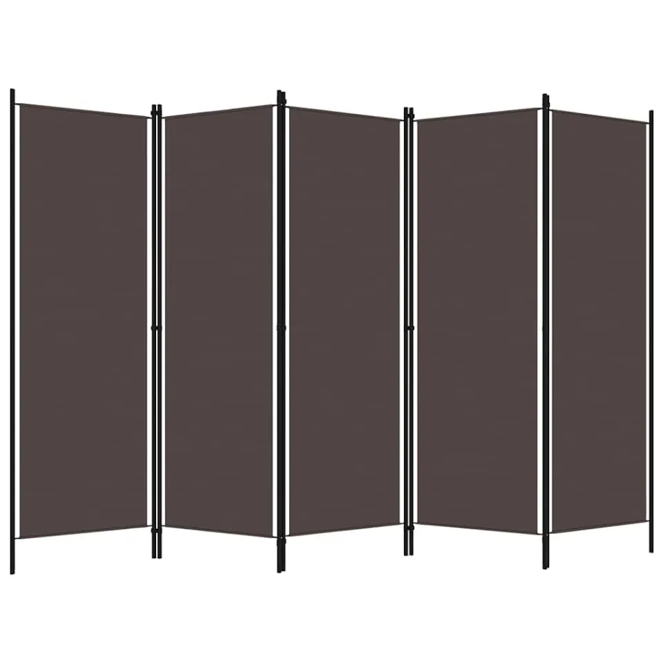 vidaXL Kamerscherm met 5 panelen 250x180 cm bruin, foto 3