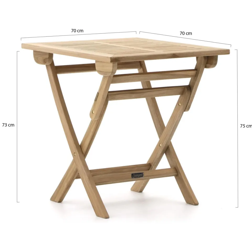 Sunyard Furniture Sunyard Preston klaptafel 70x70x75cm bruin, foto 2