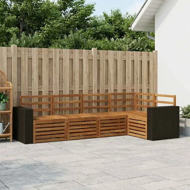 vidaXL Buiten bankenset 5 st 5-zits Naturel Massief Acaciahout Bruin
