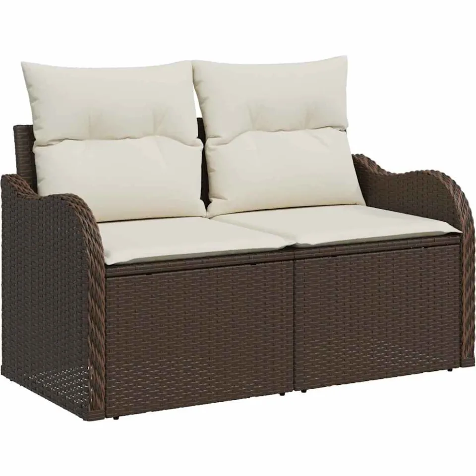 vidaXL Tuin Sofa Set Bruin poly rattan