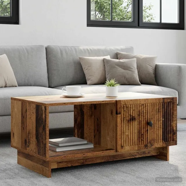 vidaXL Salontafel Oud hout 90 x 50 x 40 cm Bewerkt hout bruin, foto 2