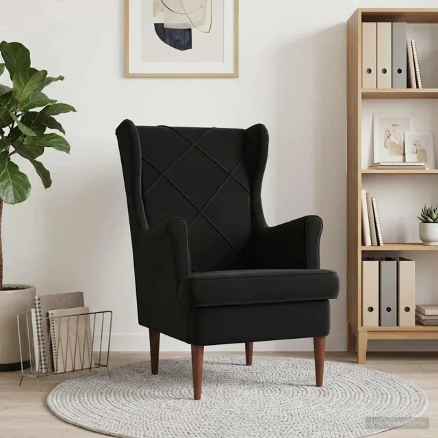 vidaXL Fauteuil Zwart Fluweel