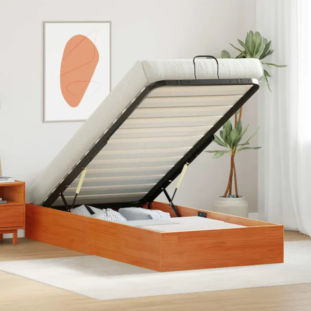 vidaXL Ottoman Bedframe met Opslag Waskleur Bruin 80 x 200 cm
