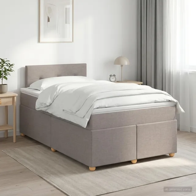 vidaXL Boxspringbed met matras Taupe 120 x 190 cm Stof
