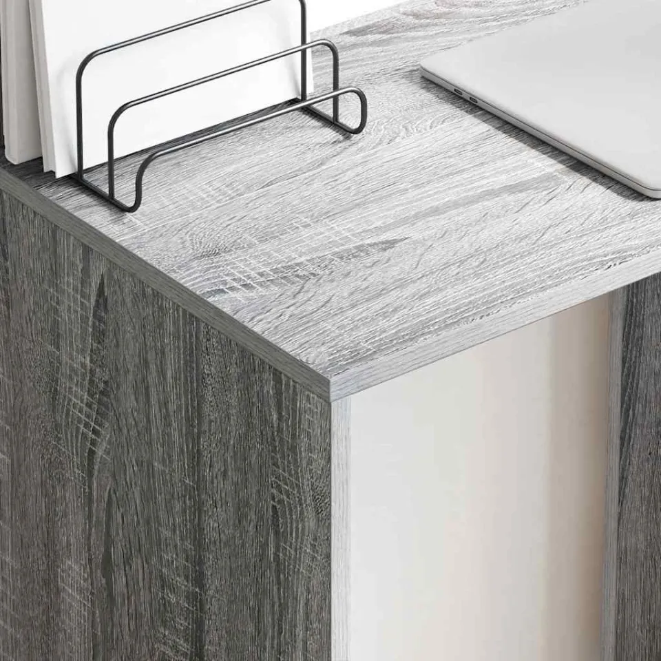 vidaXL Bureau Grijs Sonoma 78,5 x 37 x 154,5 cm Bewerkt hout, foto 3