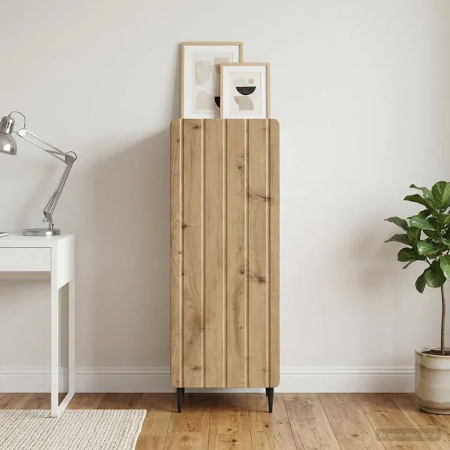 vidaXL Dressoir Artisanaal eiken 34,5 x 33 x 92 cm Bewerkt hout Bruin