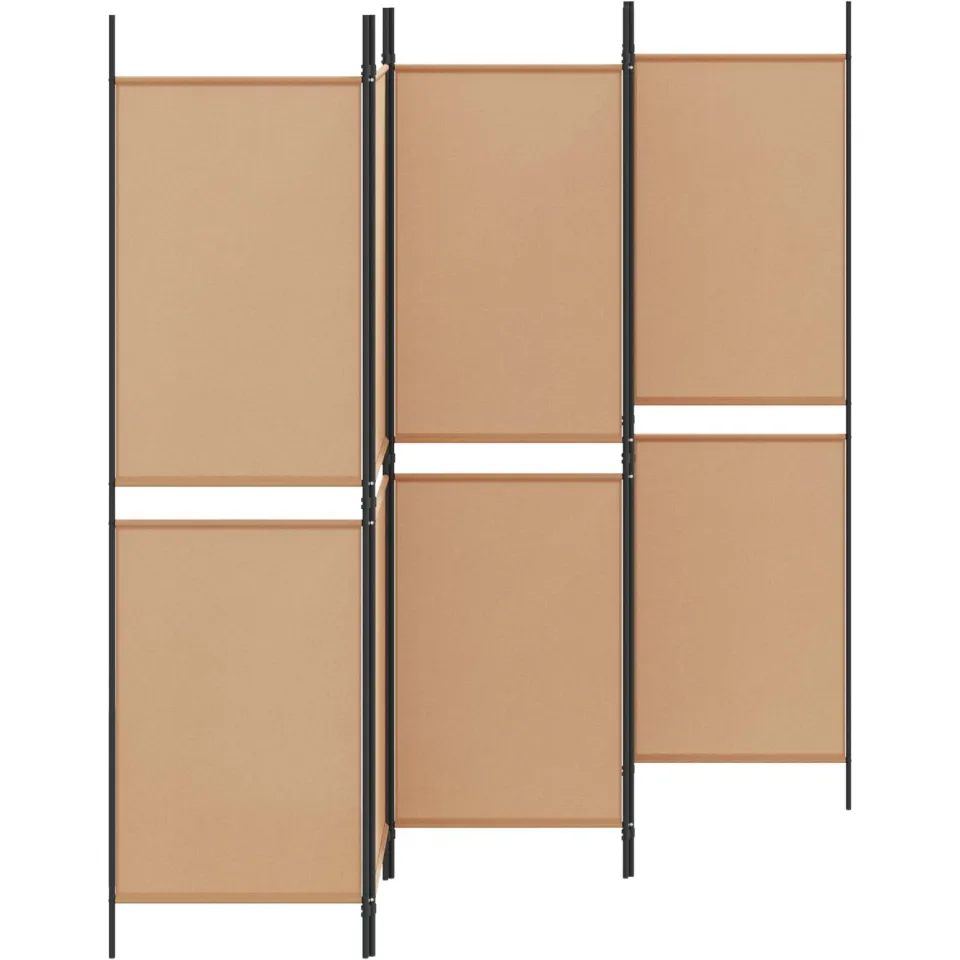 vidaXL 5-Panel Room Divider Beige 250 x 180 cm Stof