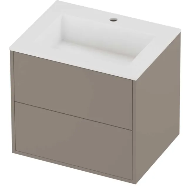 Proline Aristo Badmeubelset Polystone Elegant In Kader 60x46x54 cm Mat White Clay Beige