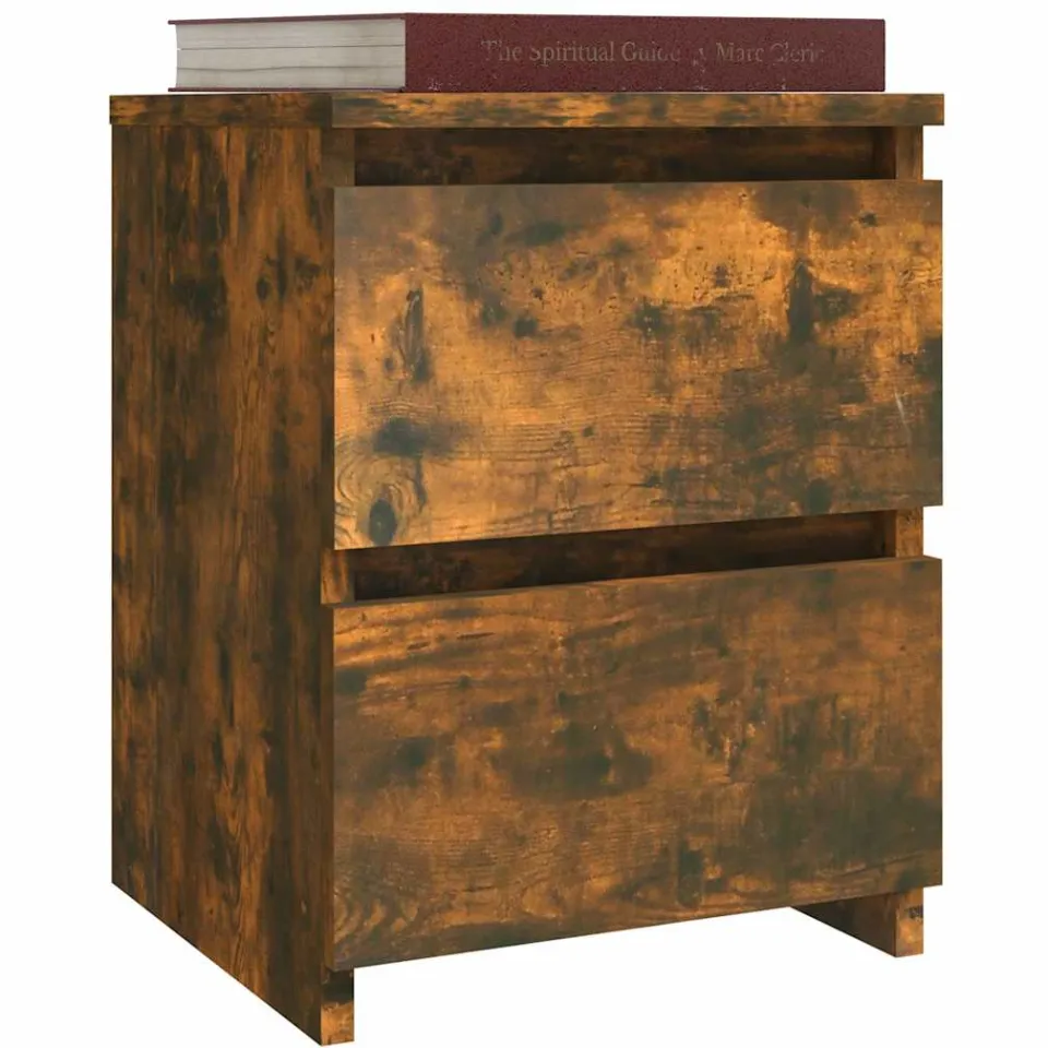 vidaXL Nachtkastjes 2 stuks Gerookt Eiken 30x30x40 cm Bewerkt Hout Bruin
