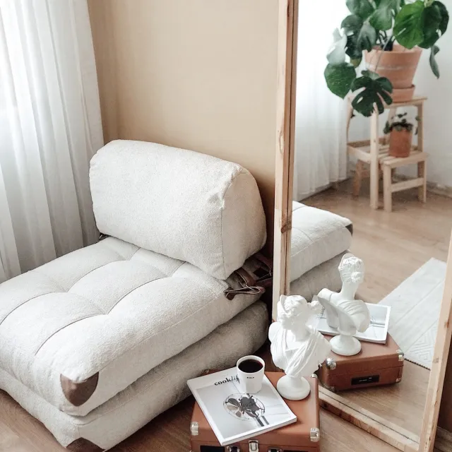 Skye Decor , 1-zits slaapbank, Fold Teddy - Cream, Teddy, Crème, 80 x 60 x 70 cm Room