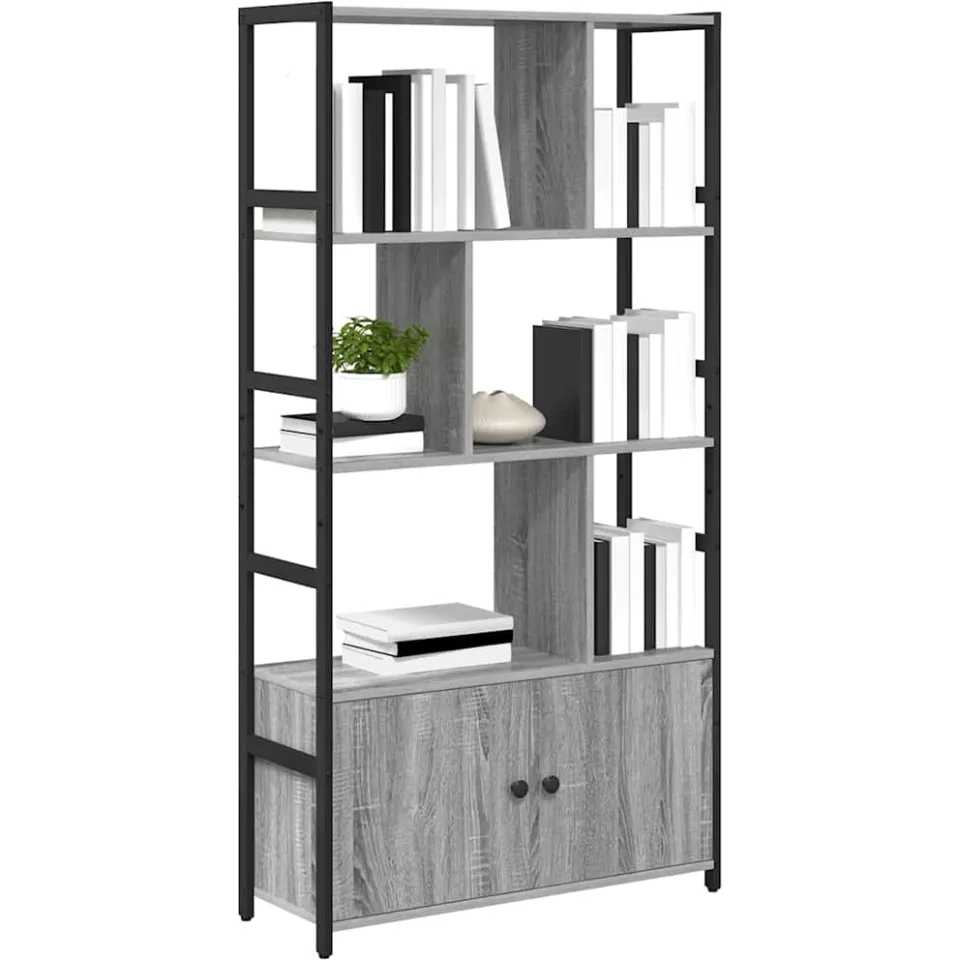 vidaXL Boekenkast 80 x 30 x 155,5 cm Bewerkt hout Grijs sonoma