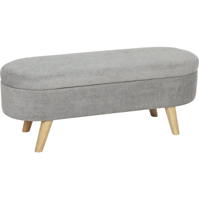 Homcom Bedeindbankje-Polyester-110x40x43cm-Lichtgrijs