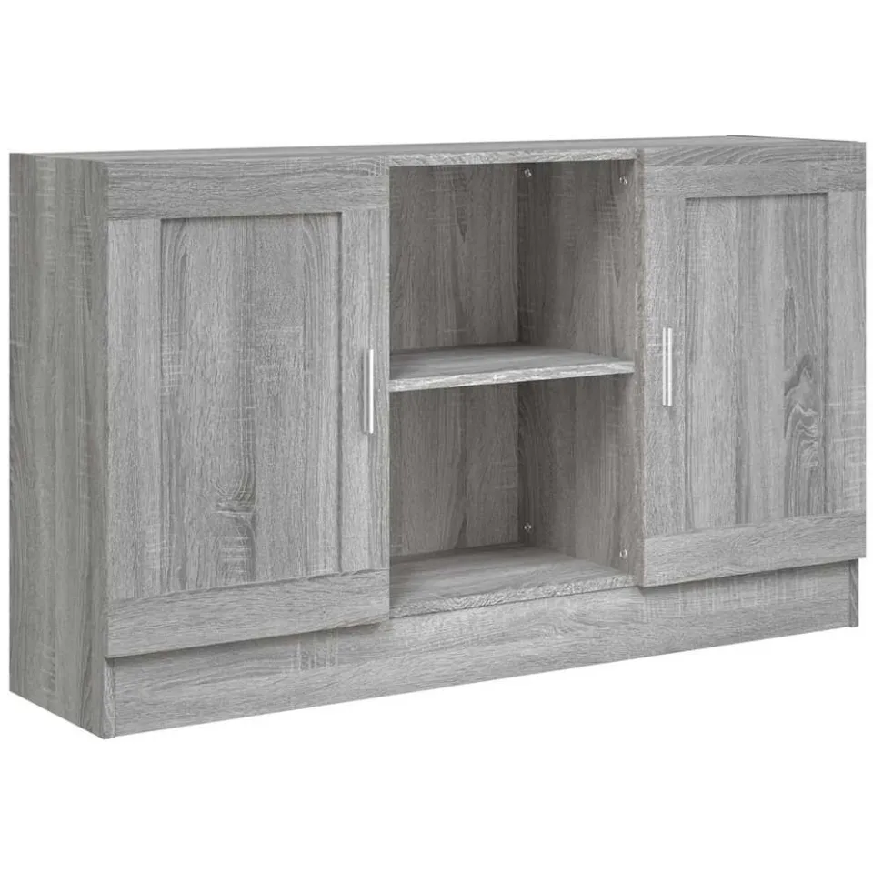 vidaXL Dressoir 120x30,5x70 cm bewerkt hout grijs sonoma eikenkleurig, foto 3
