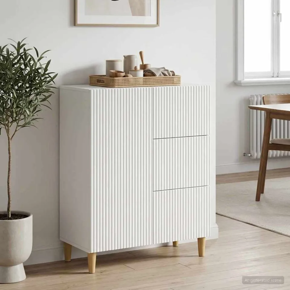 vidaXL Dressoir Wit 66 x 34,5 x 90 cm Bewerkt hout, foto 4