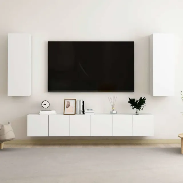 vidaXL 5-delige Tv-meubelset bewerkt hout wit, foto 2