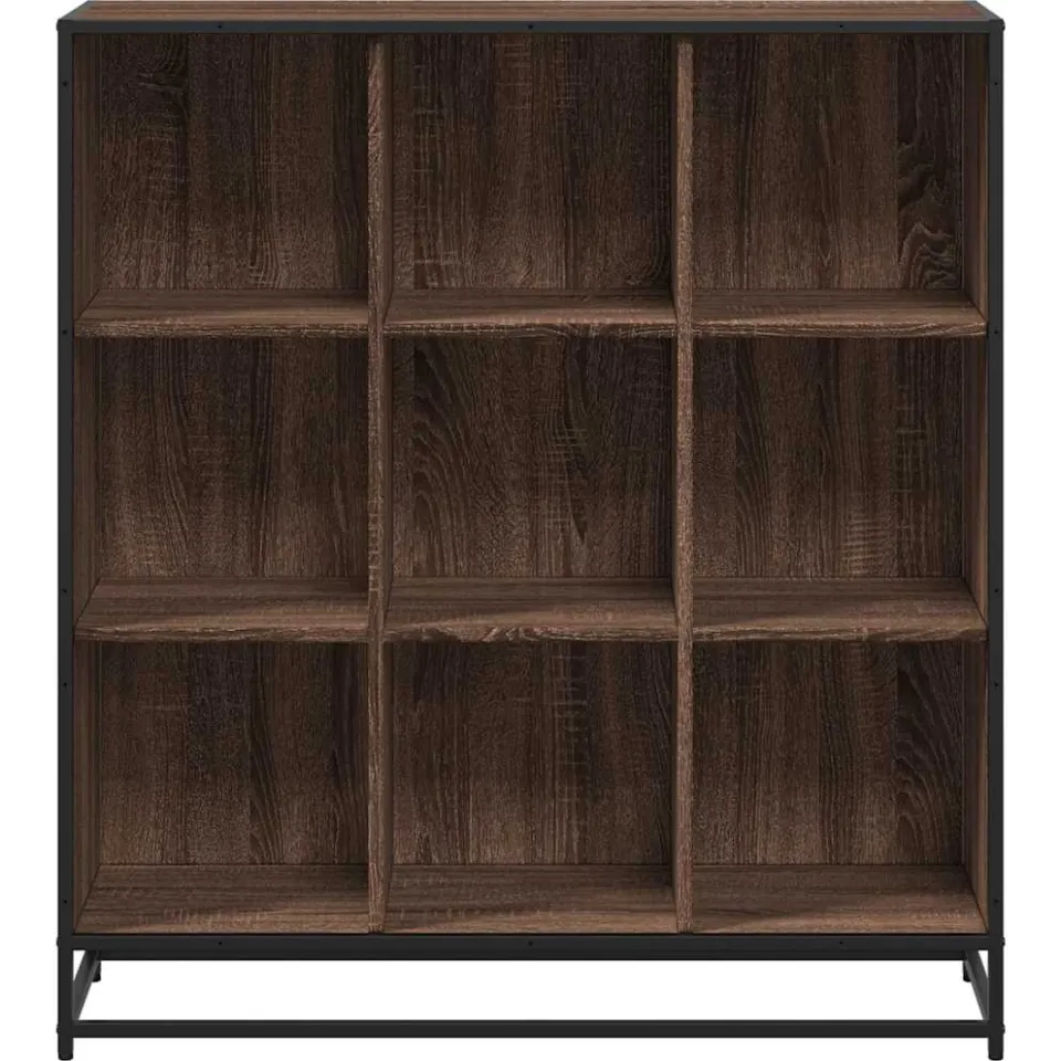 vidaXL Boekenkast 97,5x33x107,5 cm bewerkt hout en metaal bruin eiken, foto 4