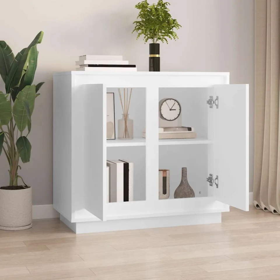 vidaXL Dressoir 80x34x75 cm bewerkt hout wit, foto 3