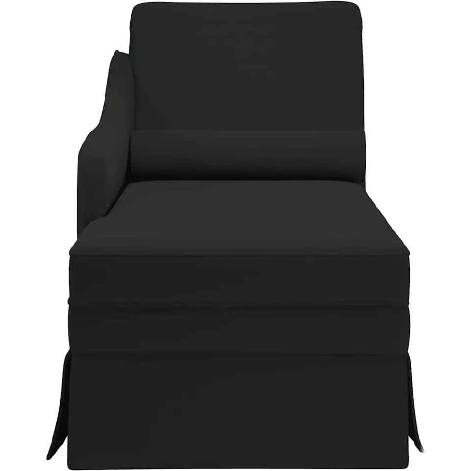 vidaXL Chaise longue met bolster en rechterarmleuning fluweel zwart, foto 4