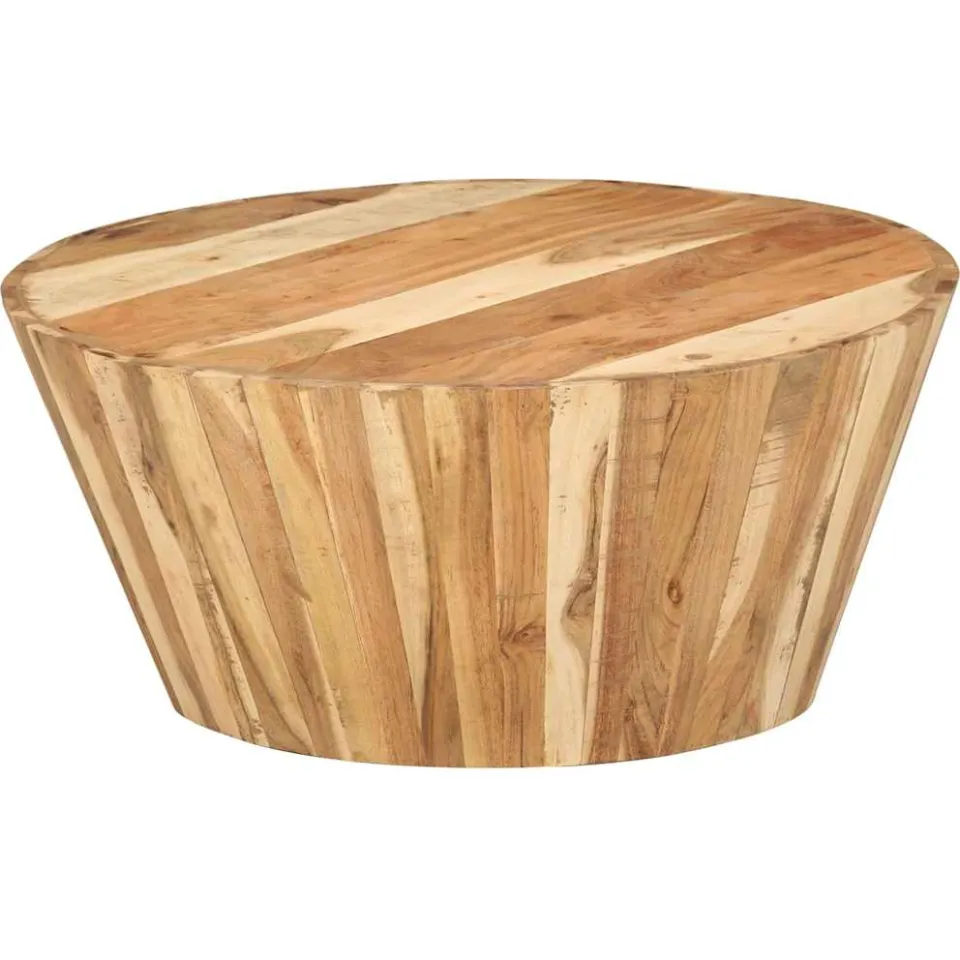 vidaXL Salontafel Ø65x31 cm massief acaciahout bruin, foto 4