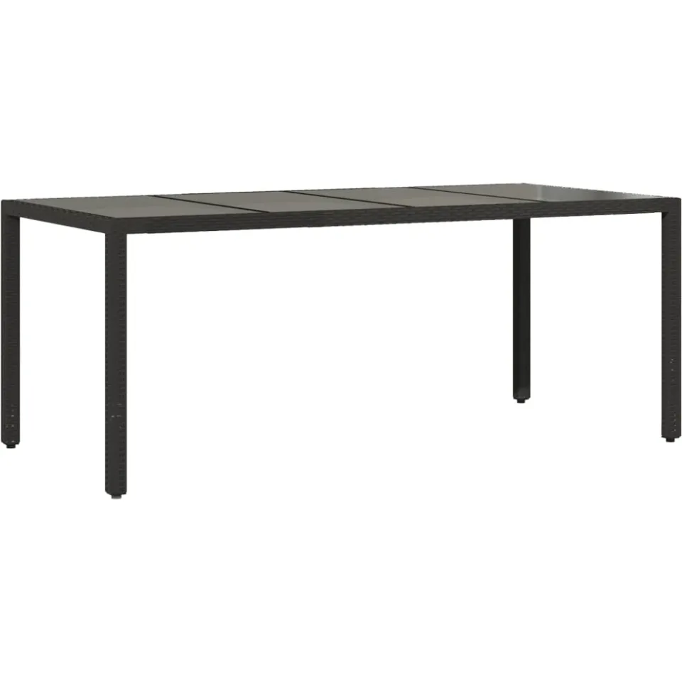 vidaXL 7-delige Tuinset met kussens poly rattan en acaciahout zwart, foto 4