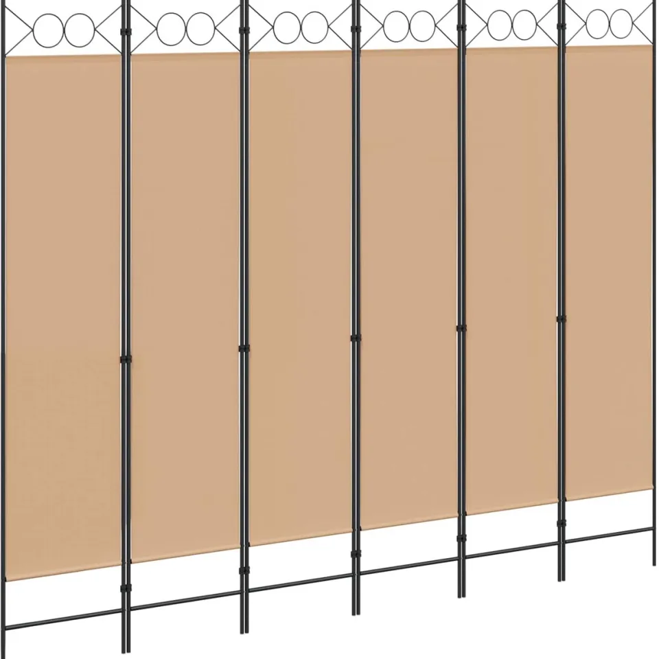 vidaXL 6-Panelen Kamerscherm Beige 240 x 200 cm Stof, foto 3