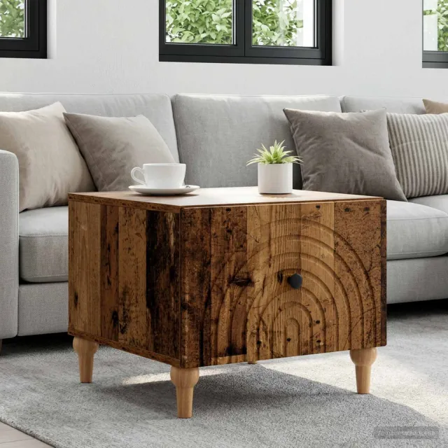 vidaXL Salontafel met lade Oud hout 49 x 50 x 40 cm Bewerkt hout bruin, foto 2