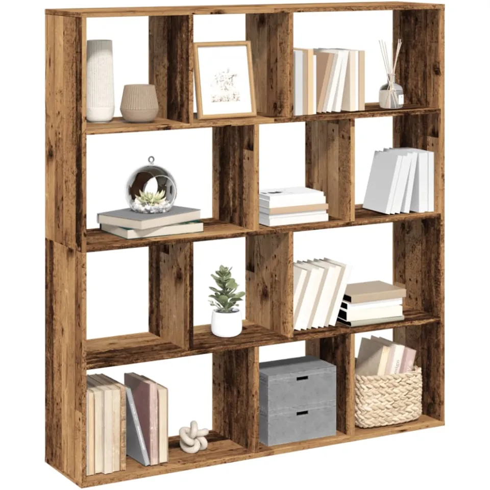vidaXL Boekenkast 132x29x141,5 cm bewerkt hout oud houtkleurig bruin, foto 3