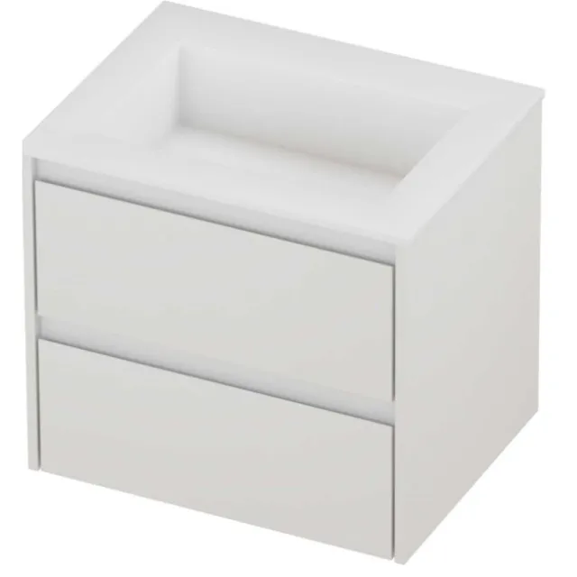 Proline Aristo Badmeubelset Polystone Elegant 60x46x54 cm Mat White Glans Wit