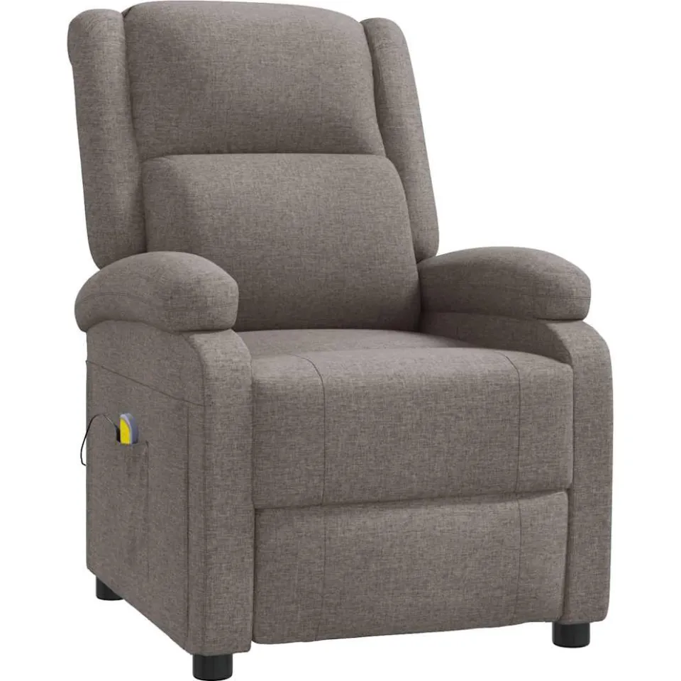 vidaXL Massagestoel stof taupe