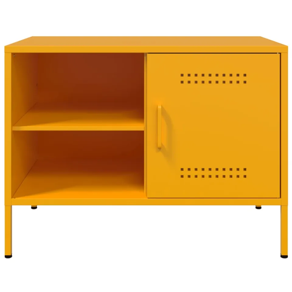 vidaXL Tv-meubel 68x39x50,5 cm staal mosterdgeel, foto 4