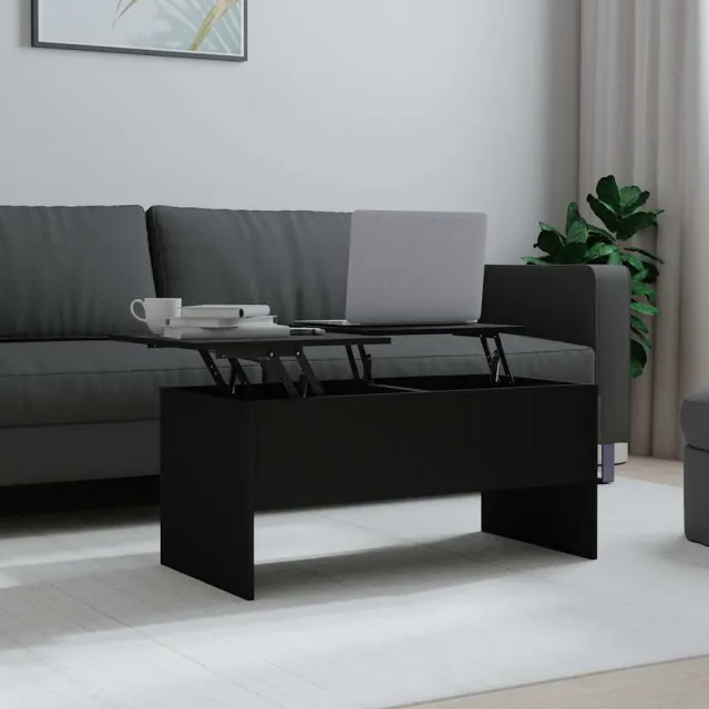 vidaXL Salontafel 102x50,5x46,5 cm bewerkt hout zwart, foto 2