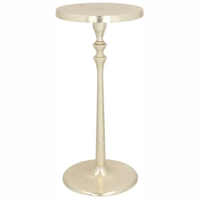 Gerimport Bijzettafel/plantenverhoging - aluminium - goud - 23 x 50 cm - tafeltje Goudkleurig
